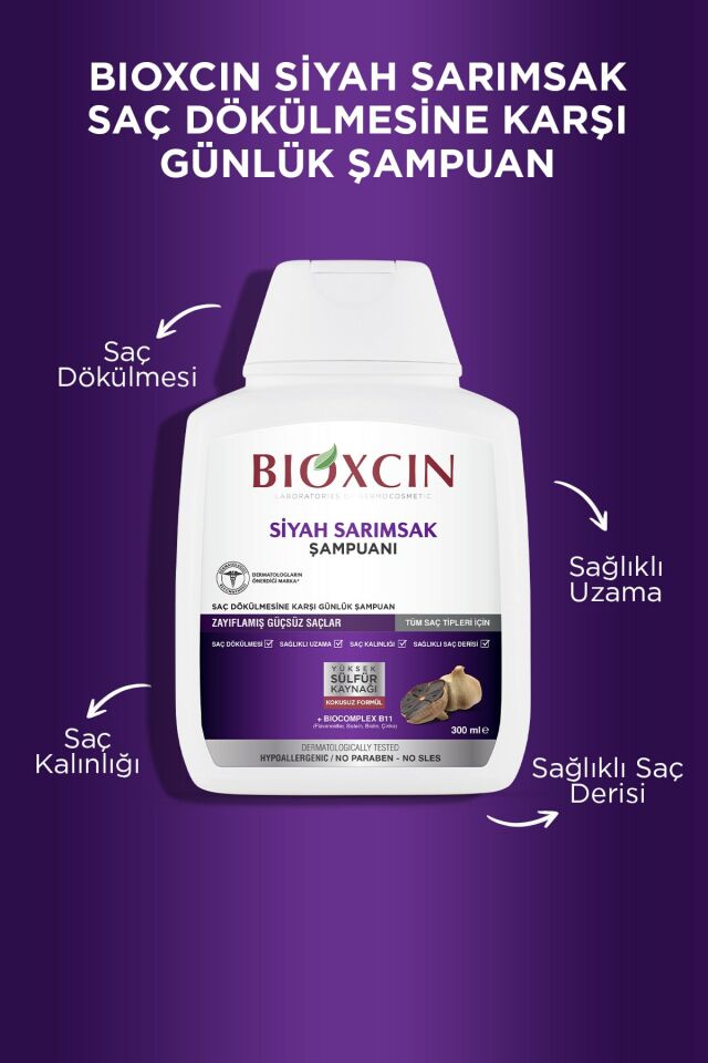 Siyah Sarımsak Şampuan 3x300 Ml - Saç Dökülmesi Karşıtı Şampuan