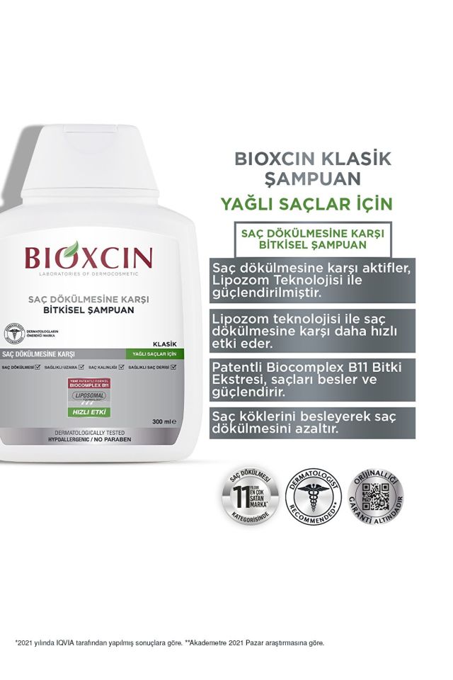 Bioxcin Genesis Yağlı Saçlar İçin Şampuan 3x300 ml Klasik