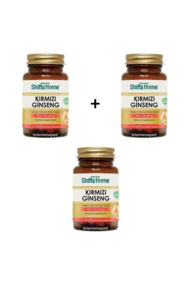 3 Kutu Aksu Vital Kırmızı Kore Red Ginseng 850 Mg. X 60 Kapsül X 3 Kırmızı Ginseng