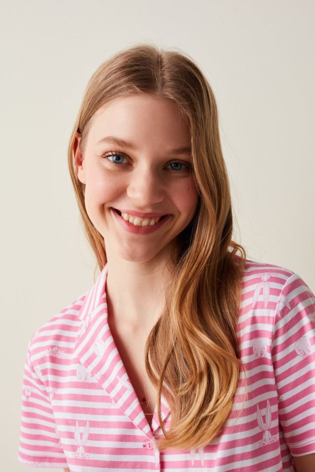 Stripes Shirt Pants Pajama Set
