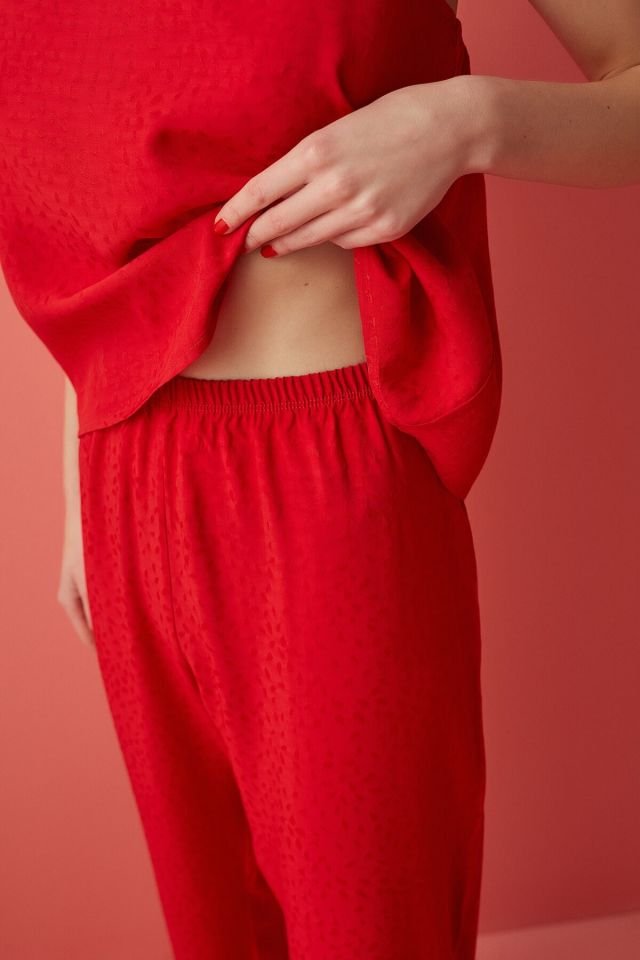 Alev Kırmızı Love Aura Atlet Pijama Takımı