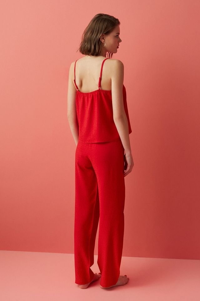 Alev Kırmızı Love Aura Atlet Pijama Takımı