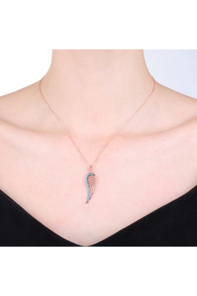 Melek Kanadı Gümüş Kadın Kolye Modeli