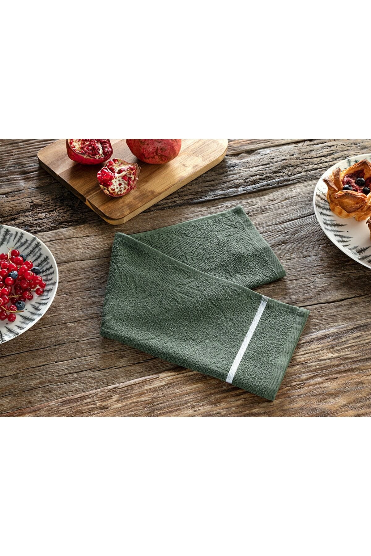 Strip Pamuk Kurulama Bezı 30x50 Cm Yeşil