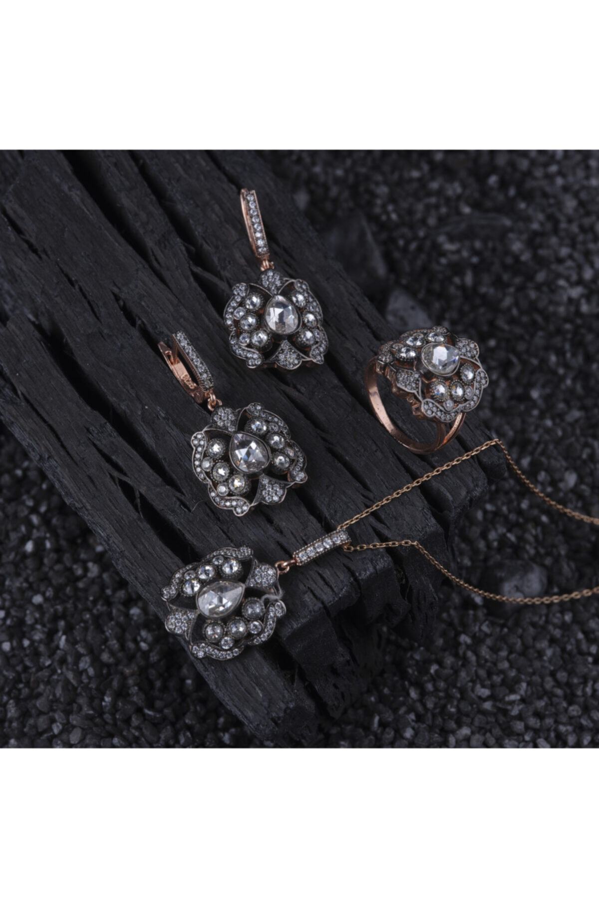 Diamond Mounted Silver Women's Set