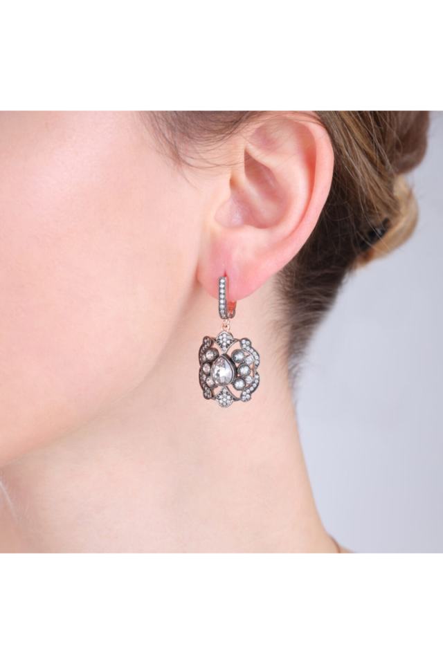 Diamond Mounted Silver Women's Set