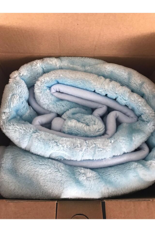 Embos Plush Baby Blanket -bakucuzaal New Blue (m)- 100x120 Cm