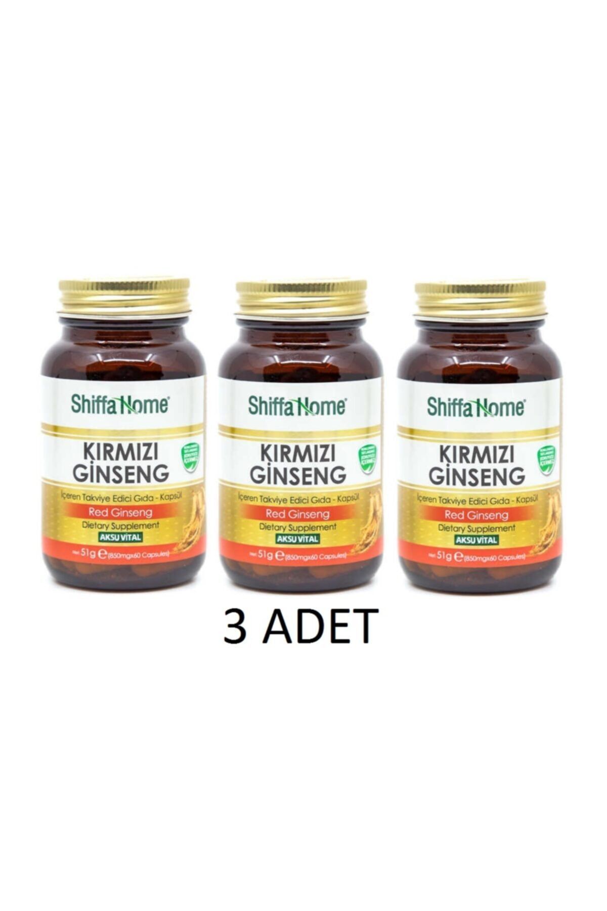 3 Adet Aksu Vital Kırmızı Ginseng 60*3= 180 Kapsül