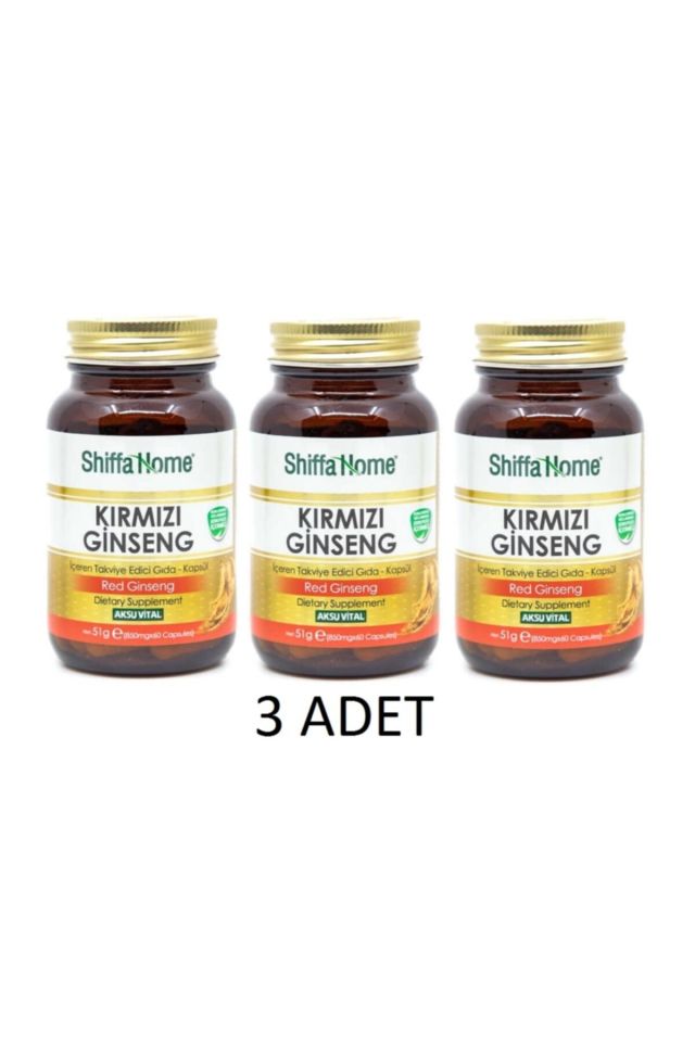 3 Adet Aksu Vital Kırmızı Ginseng 60*3= 180 Kapsül