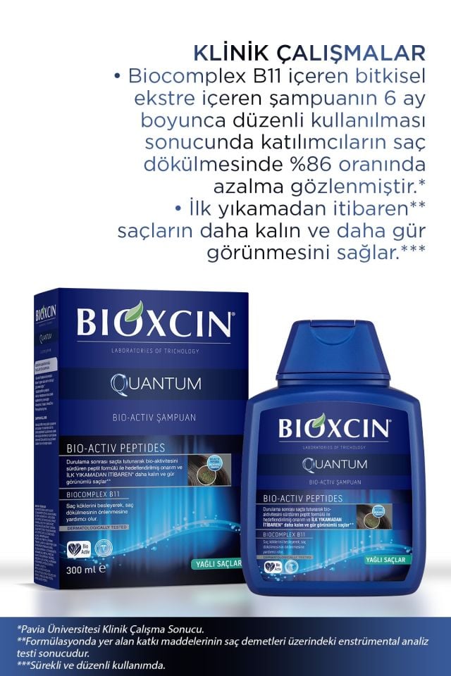 Bioxcin-Quantum Şampuan Yağlı Saçlar İçin 300 Ml - İnce Telli Saçlar İçin Dökülme Şampuanı