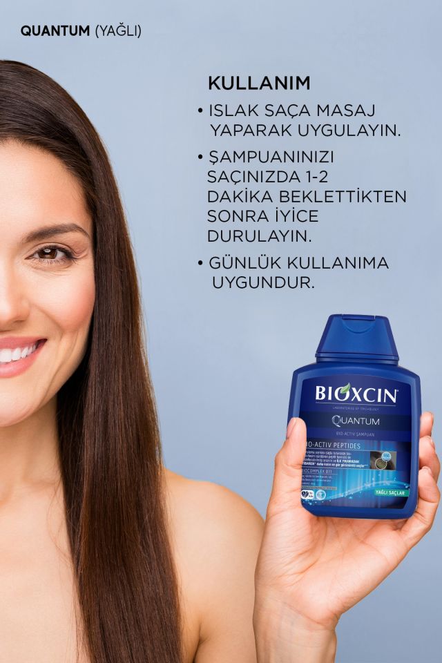 Bioxcin-Quantum Şampuan Yağlı Saçlar İçin 300 Ml - İnce Telli Saçlar İçin Dökülme Şampuanı