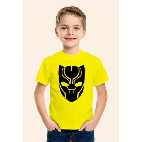 Black Panter Baskılı Sarı Çocuk T-shirt