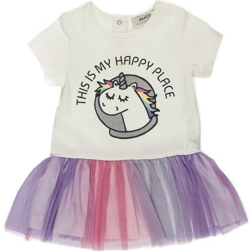Baby Girl Unicorn Printed Tulle Dress