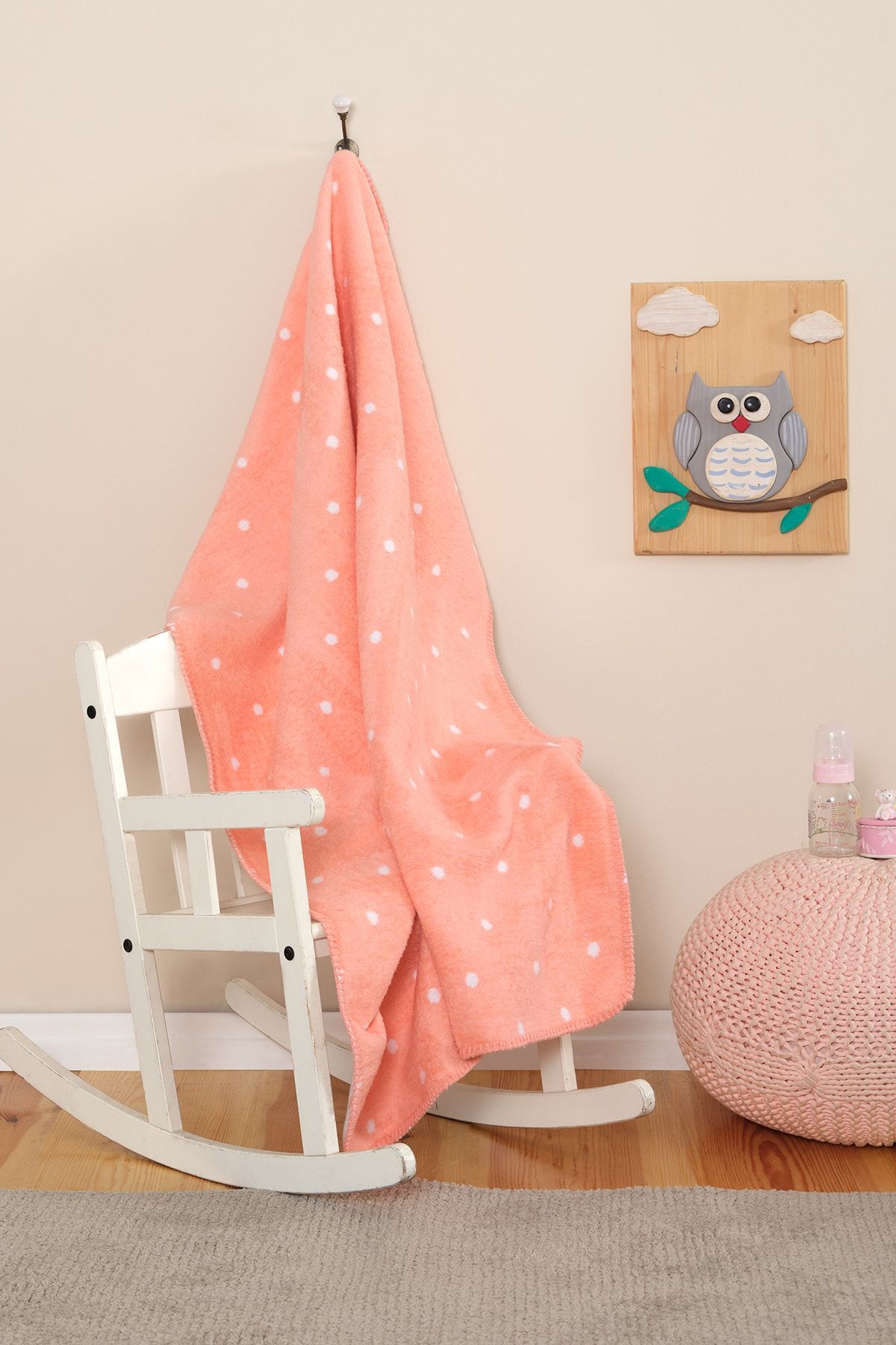 Point Salmon Baby Cotton Blanket