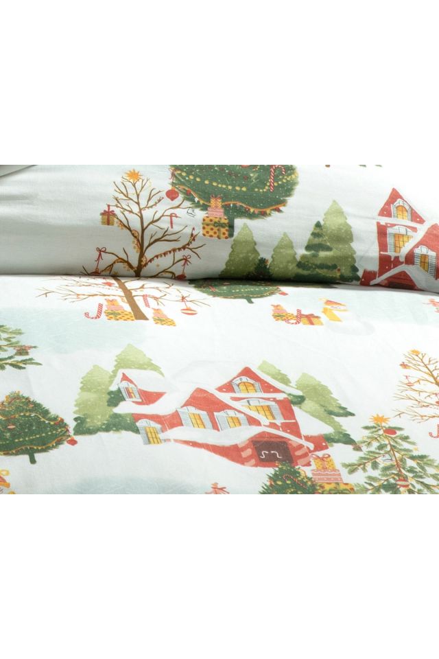 Colmar Cotton Single Duvet Cover Set 160x220 Cm Red - Green