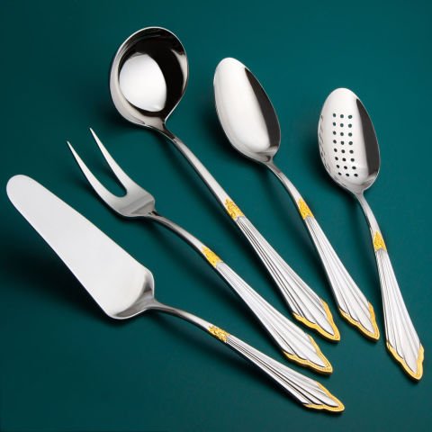 Jumbo 1003 Gold 5 Piece Serving Set