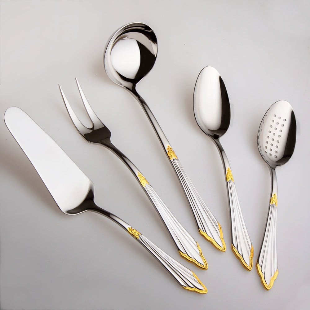 Jumbo 1003 Gold 5 Piece Serving Set