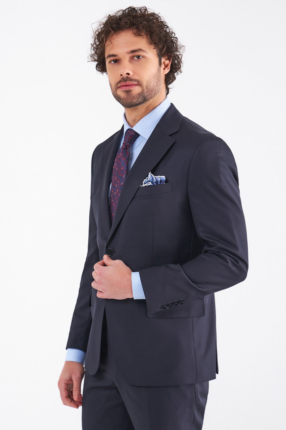 Double Slit Mono Collar Suit