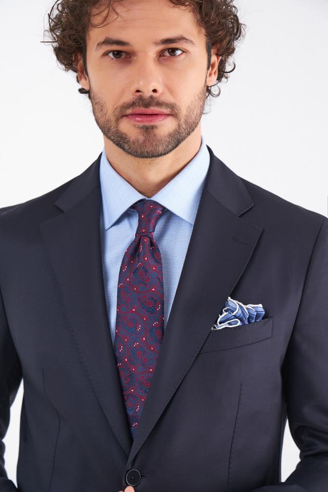 Double Slit Mono Collar Suit