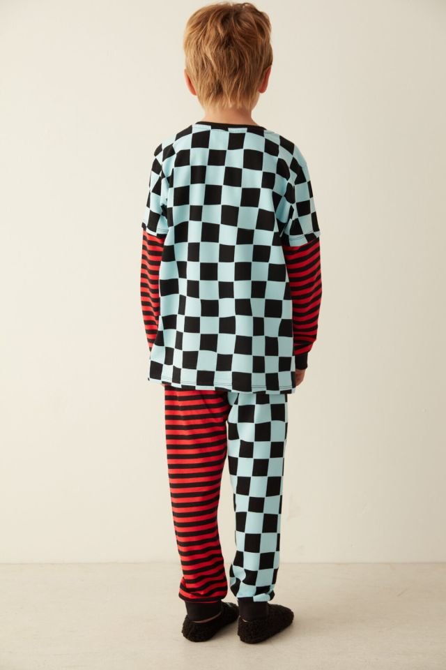 Black Boy B. Check Pajamas Set