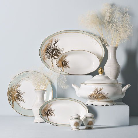 Jumbo Daphne 61 Piece Bone Dinner Set for 12 Persons