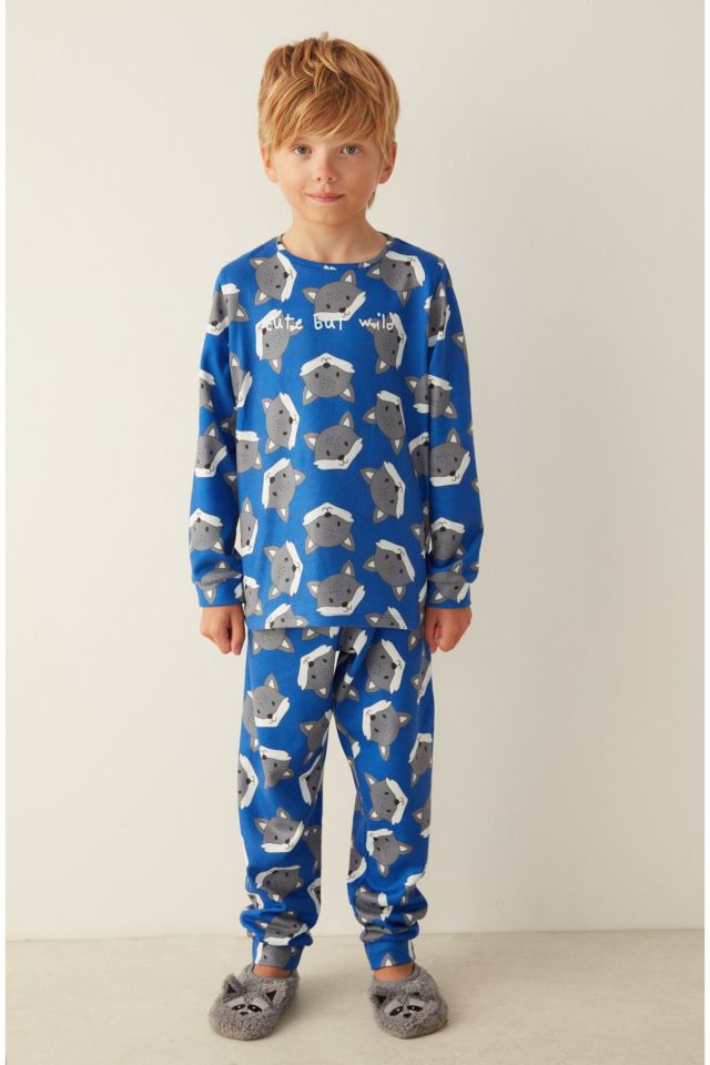 Saks Wolf Thermal Pajamas Set