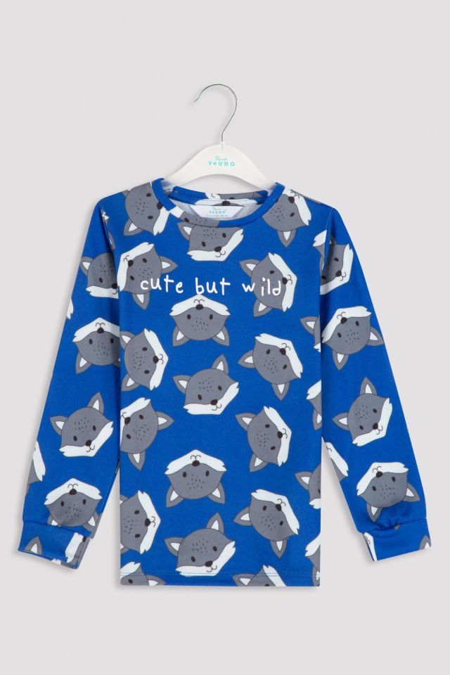 Saks Wolf Thermal Pajamas Set