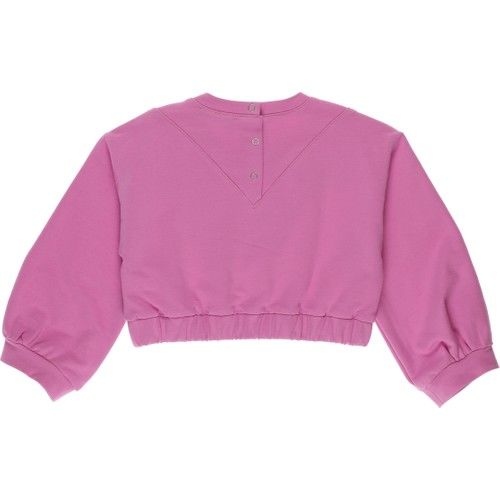 Kız Bebek Kazayağı Desenli Tül Detaylı Sweatshirt