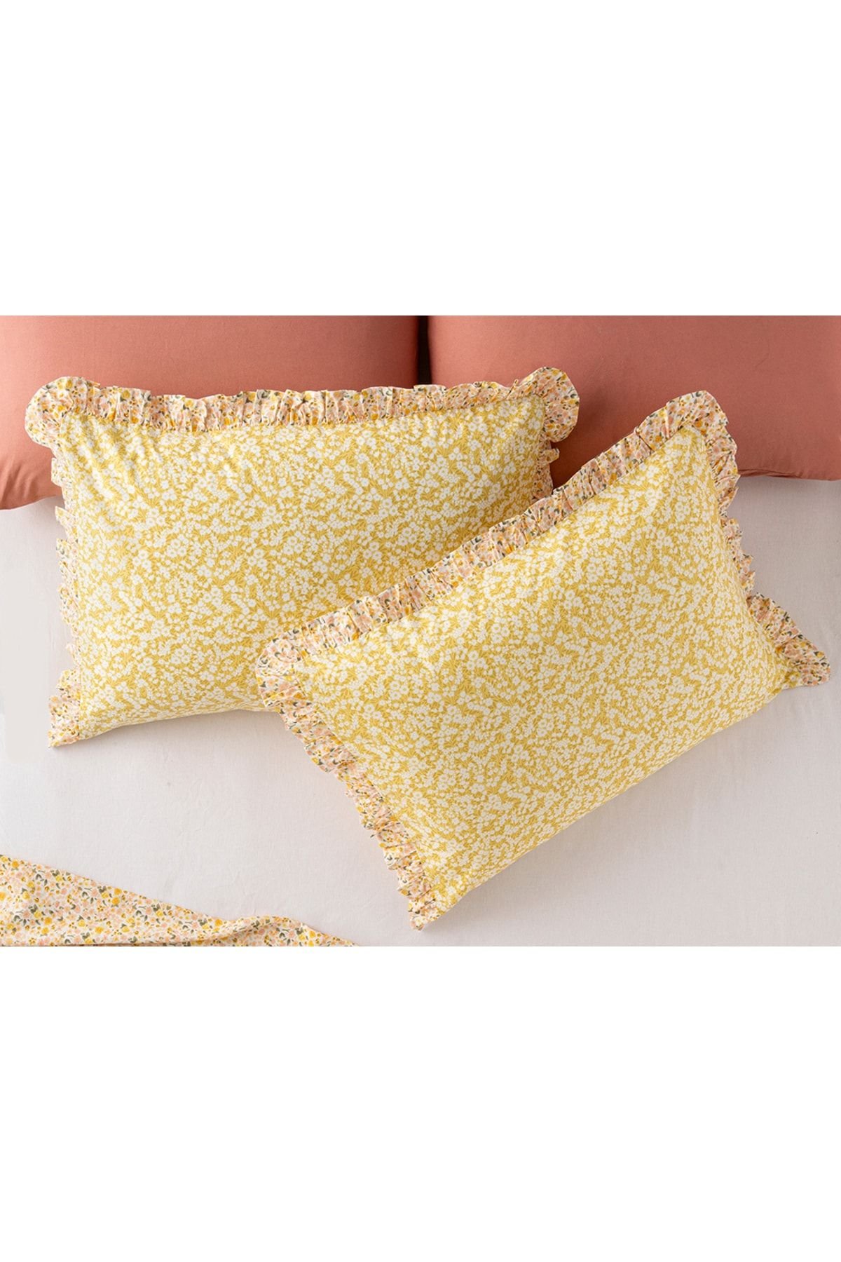 Midsummer Blossom Cotton 2-Pack Pillowcase 50x70 Cm Yellow