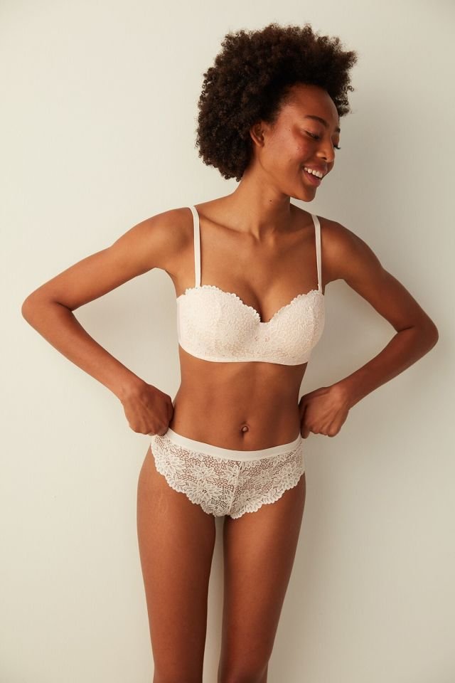 Soft Pink Lotus Lace Underwire Bra