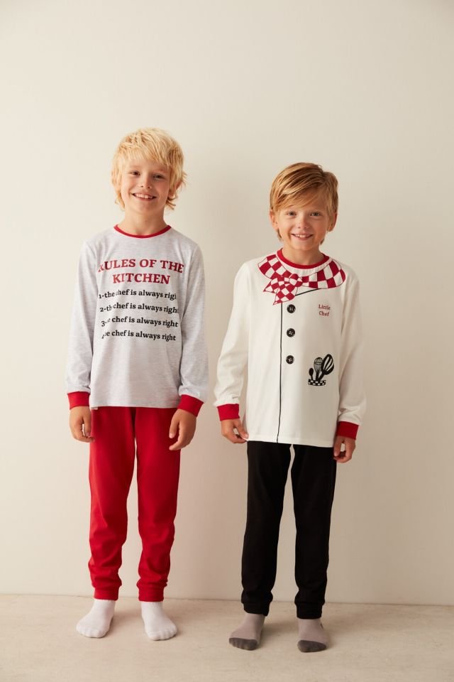 Multicolored Boy B. Little Chef Pajamas Set