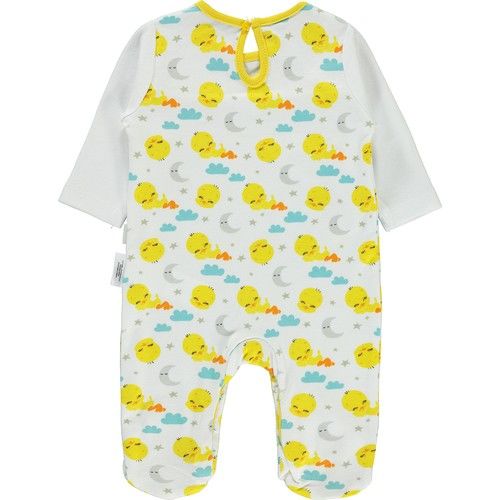 Tweety Kız Bebek Patikli Tulum 1-6 Ay Beyaz