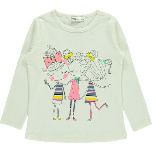 Girls Kız Çocuk Sweatshirt 2-5 Yaş Ekru