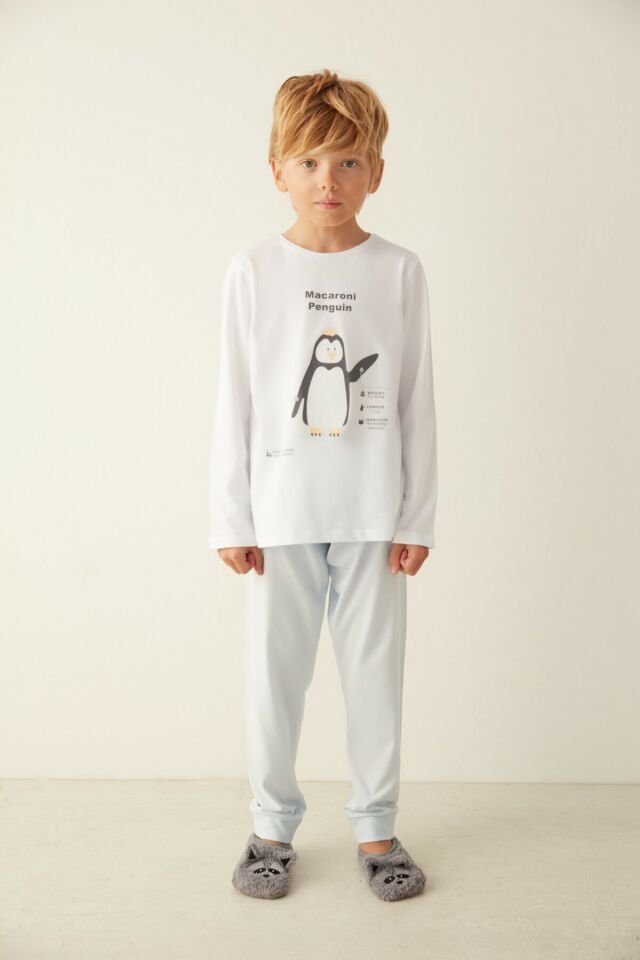 Multi Colored U.macaroni Penguin Pajamas Set