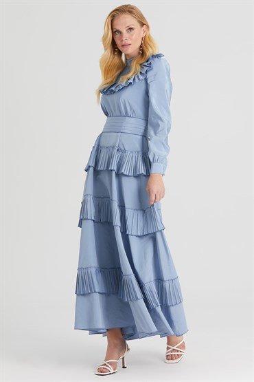 Pleat Frilly Dress