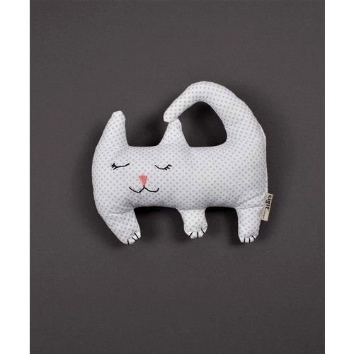 Cloth Handmade Toy Cat Green Polka Dot