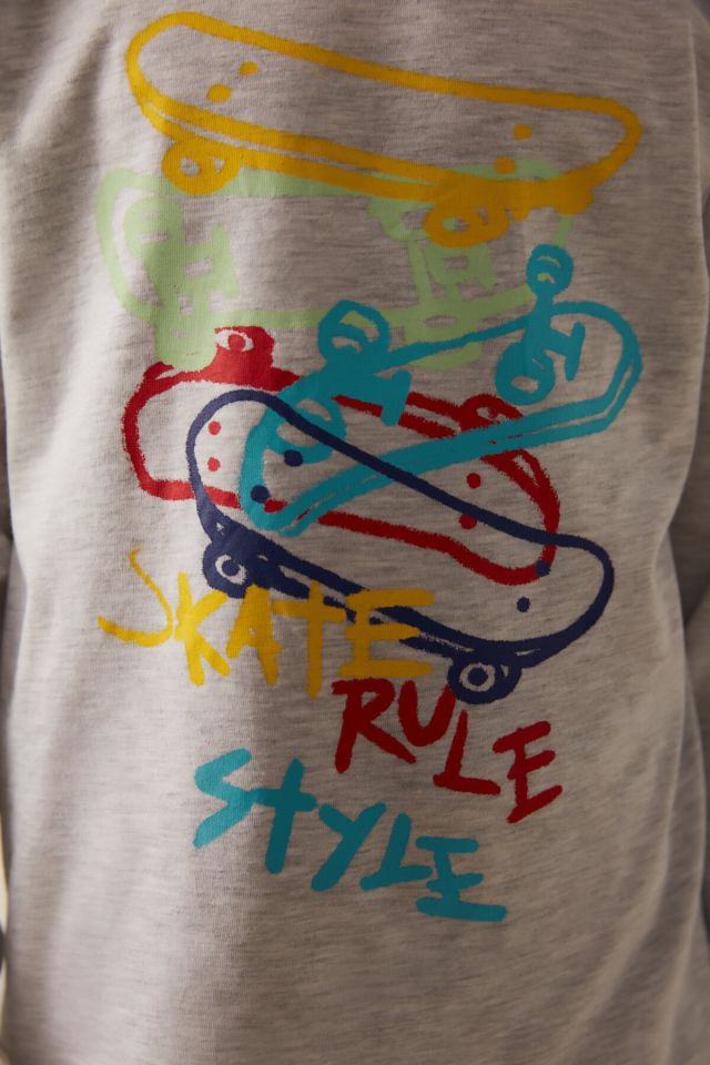 Çok Renkli Graffiti 2li Pijama Takımı