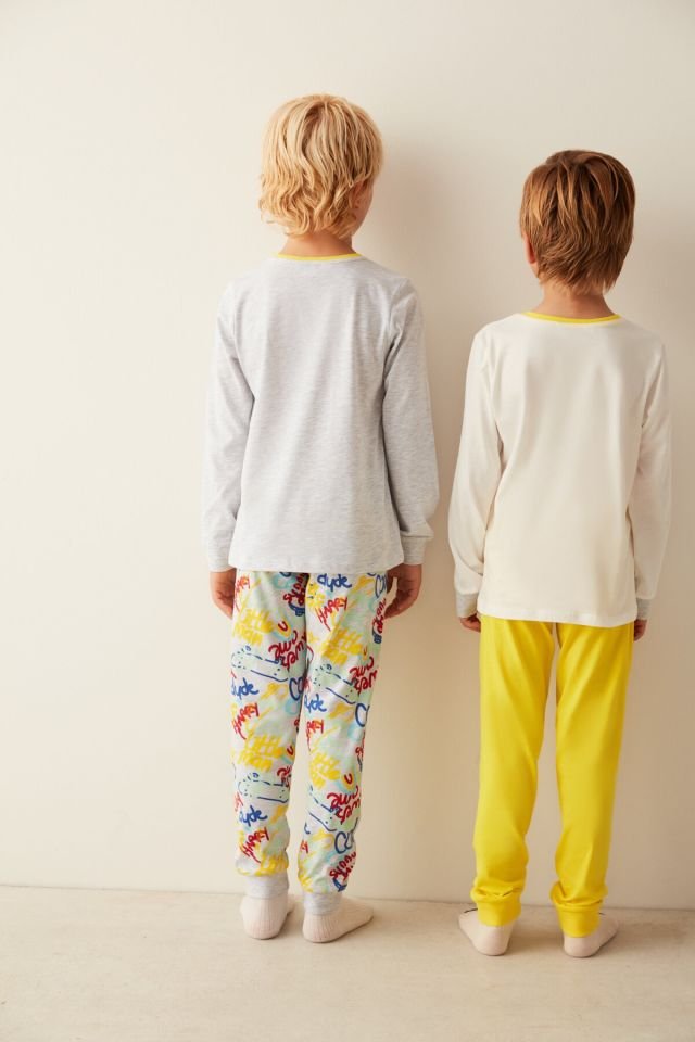 Çok Renkli Graffiti 2li Pijama Takımı