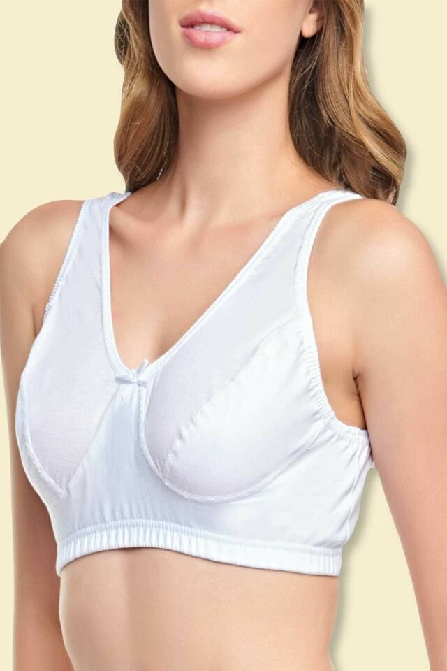 Women's White 3 Pack Cotton Combed Combed Body Bra