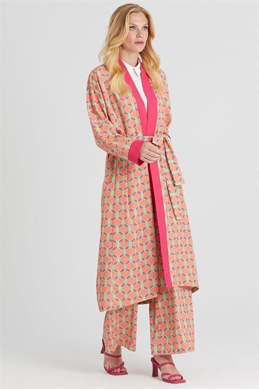 Kimono Takım Mercan Desenli