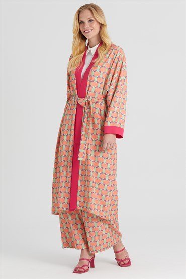 Kimono Takım Mercan Desenli