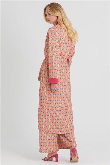 Kimono Takım Mercan Desenli