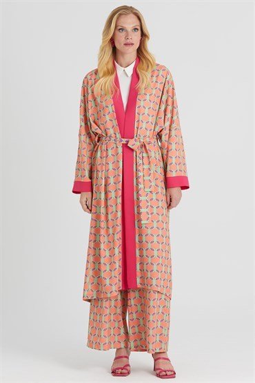 Kimono Takım Mercan Desenli