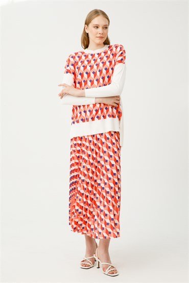 Knitwear Tunic Skirt Set TILE ECRU