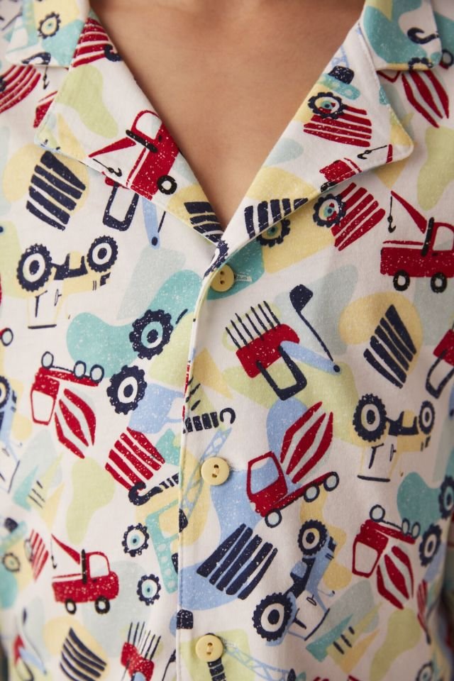 Optical White Caterpillars 2 Piece Shirt Pajamas Set