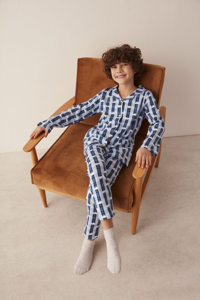 Erkek Çocuk Cloud Check 2li Gömlek Pijama Takımı