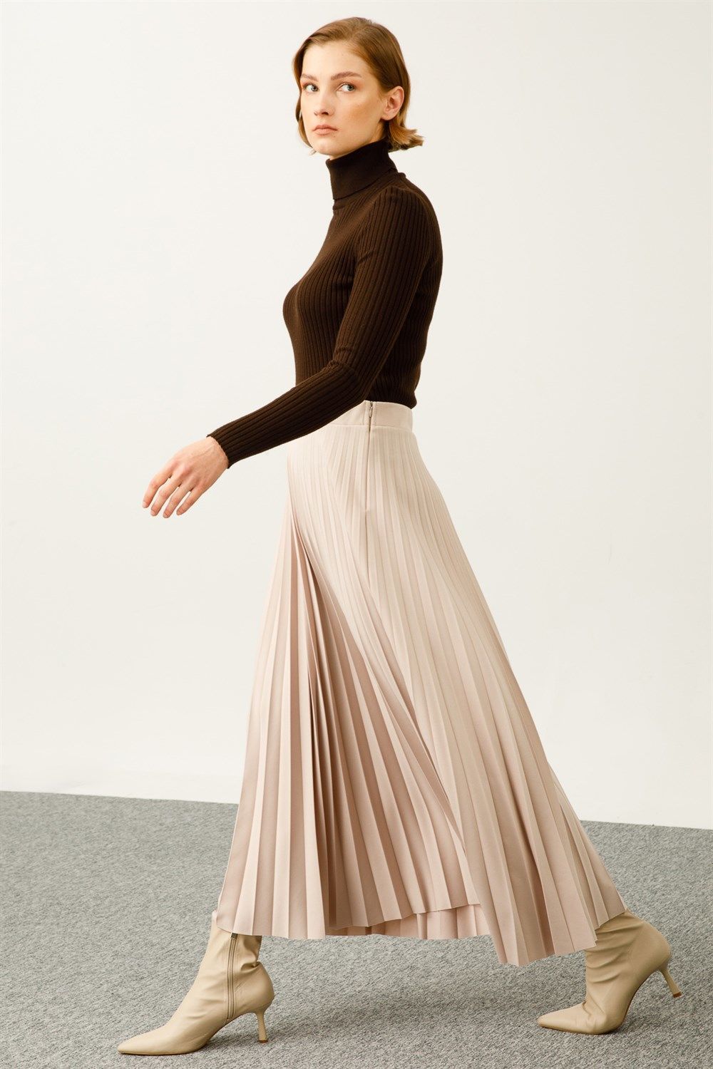 Ghisa Pleated Skirt STONE
