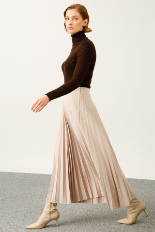 Ghisa Pleated Skirt STONE