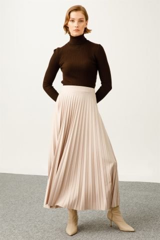 Ghisa Pleated Skirt STONE