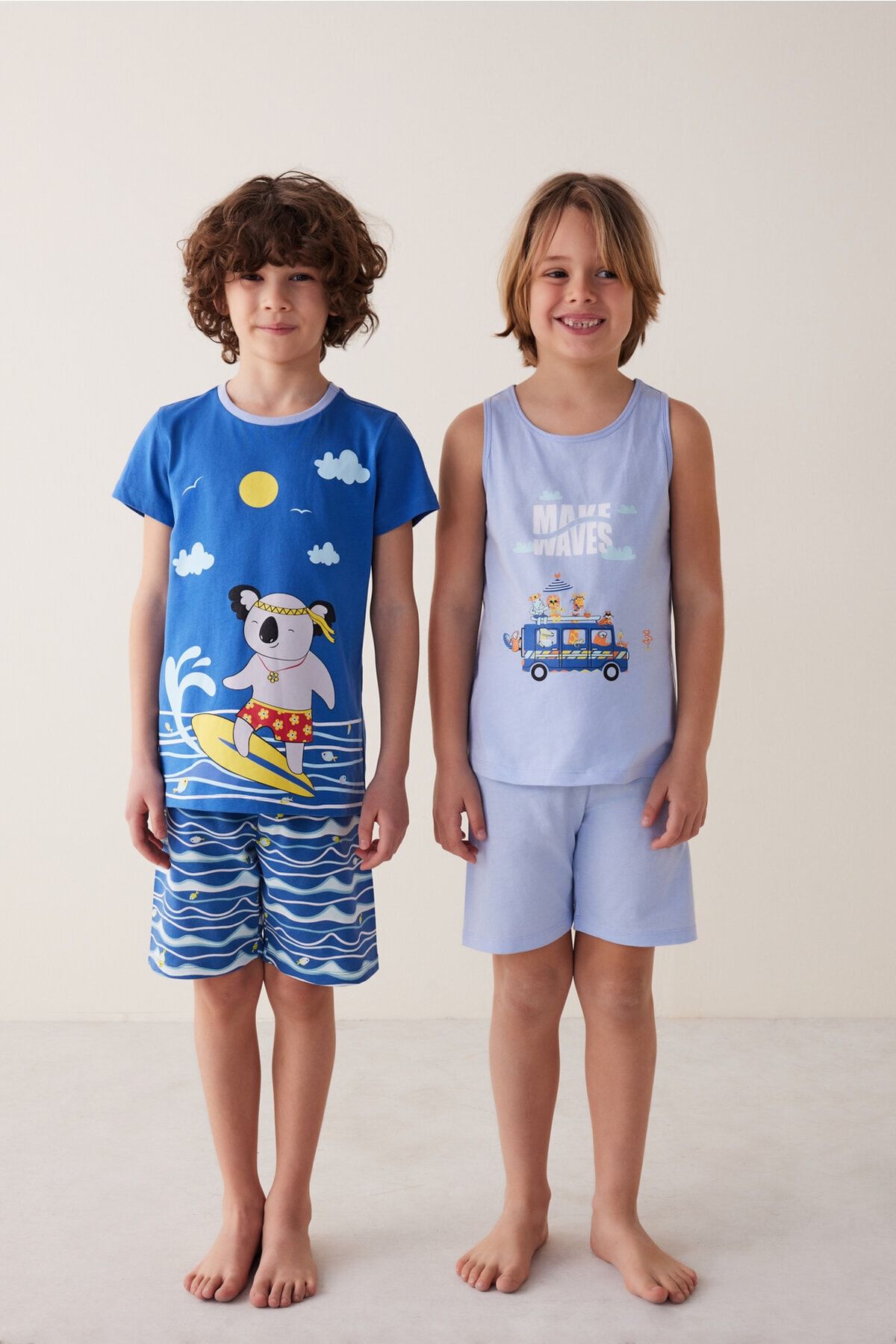 Çok Renkli Erkek Çocuk Make Waves 4lü Pijama Takımı
